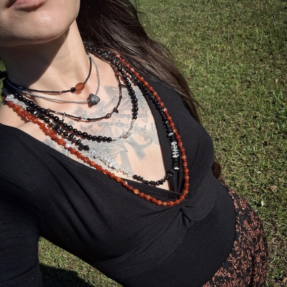 Carnelian, Tourmaline Necklace ~ Handcrafted Jewelry - Picture 7 of 9